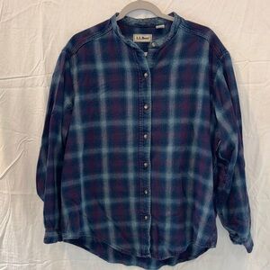 L.L. Bean women’s Casual Blue and Red Plaid Shirt